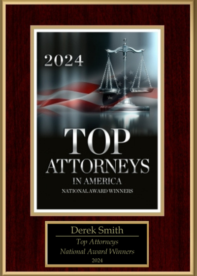 Derek Smith's 2024 Top Attorneys National Award Winner Plaque