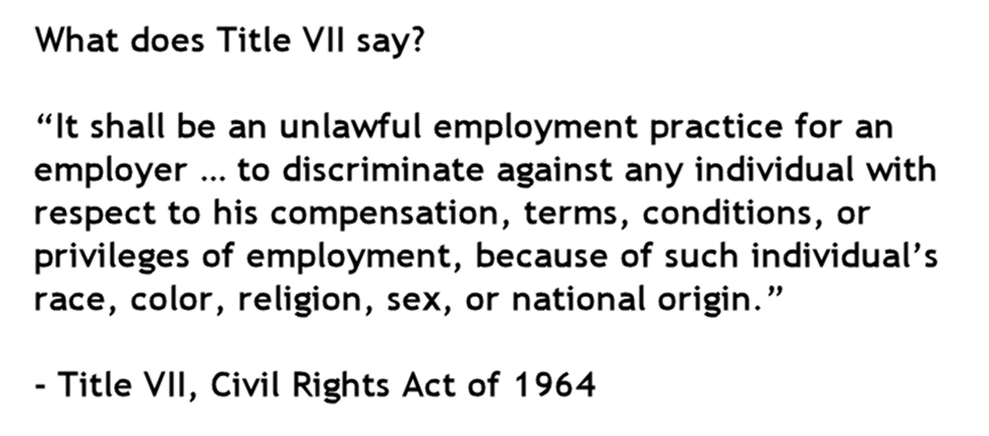 Title VII of the Civil Rights Act | Sexual Harassment Attorney New York ...