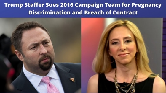 A.J. Delgado has filed a pregnancy discrimination and breach of contract lawsuit in Manhattan Federal Court on Monday December 23, 2019 against the 2016 Donald Trump Campaign, Sean Spicer, Reince Priebus, and Steve Bannon.