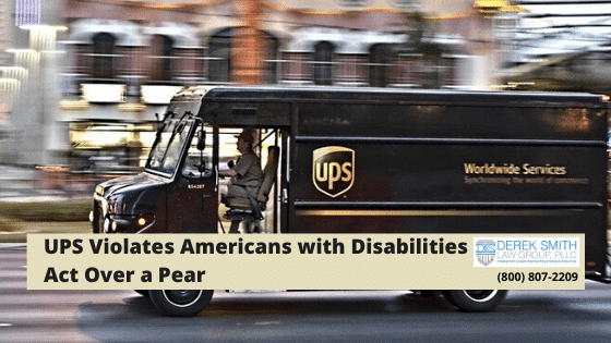 UPS Violates Americans with Disabilities Act Over a Pear | Americans with Disability Act, Wrongful termination, Disability Discrimination