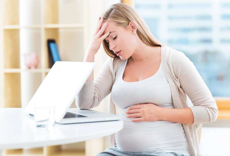 Tired-pregnant-woman-working